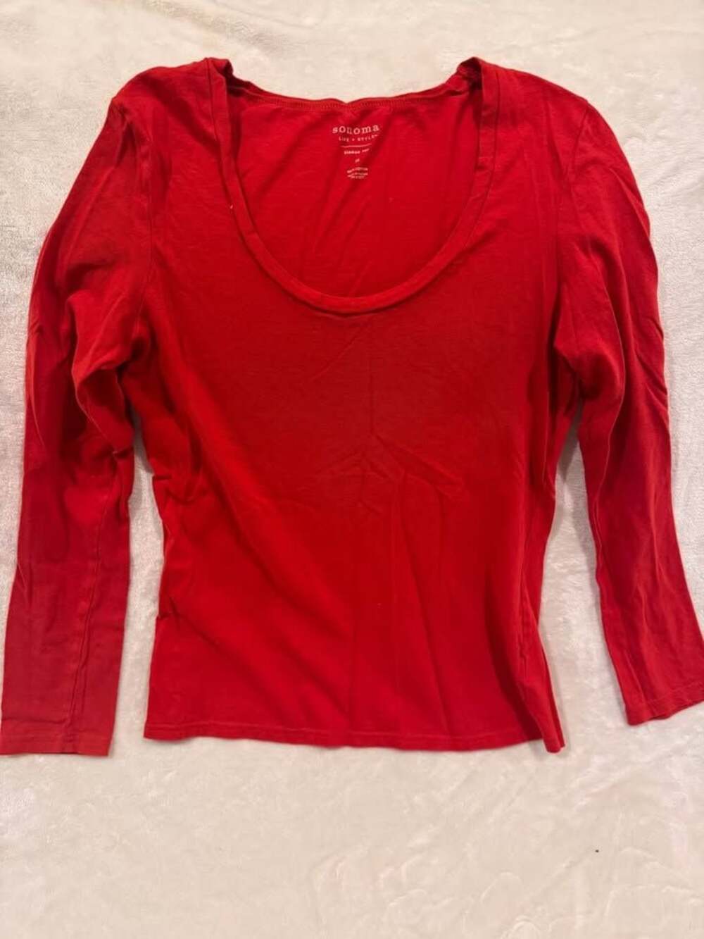 Womens Sonoma Life + Style Red Tee in Medium